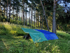blue green tarpaulin
