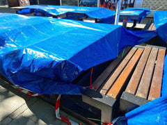 Blue Beige Heavy Duty Tarpaulin 350gsm